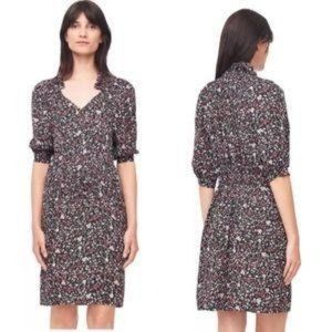 Rebecca Taylor Lyra Floral Hammered Silk Dress